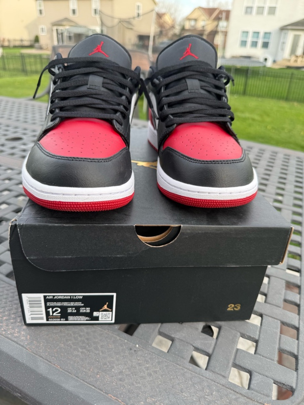 Jordan Low Top Sneakers - Black, Red & White